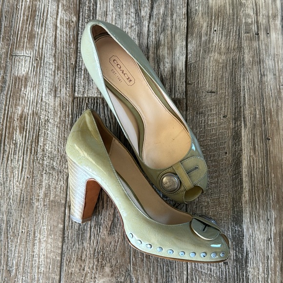 🌟COACH EST. 1941 🌟WOMEN 🌟GREEN HANNA HEELS, SIZE 5 1/2 B - Picture 10 of 10